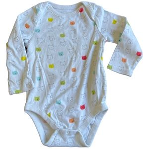 🌟🌟3 for $10🌟🌟Baby Gap LS Onesie White with Bears Size 12-18
